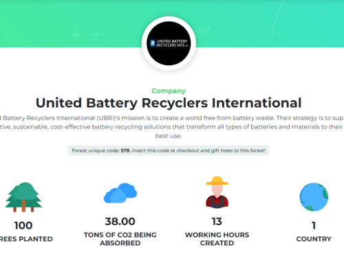 United Battery Recyclers International (UBRi) To Reduce Carbon Footprint With Evertreen Alliance